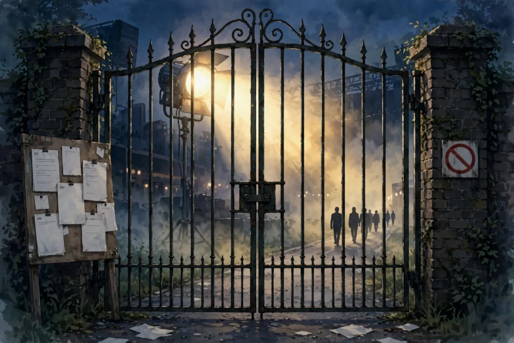 Closed casting gate at a television studio for Beast Games Season 3 applications