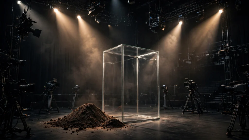 The empty glass challenge box in the Beast Games arena