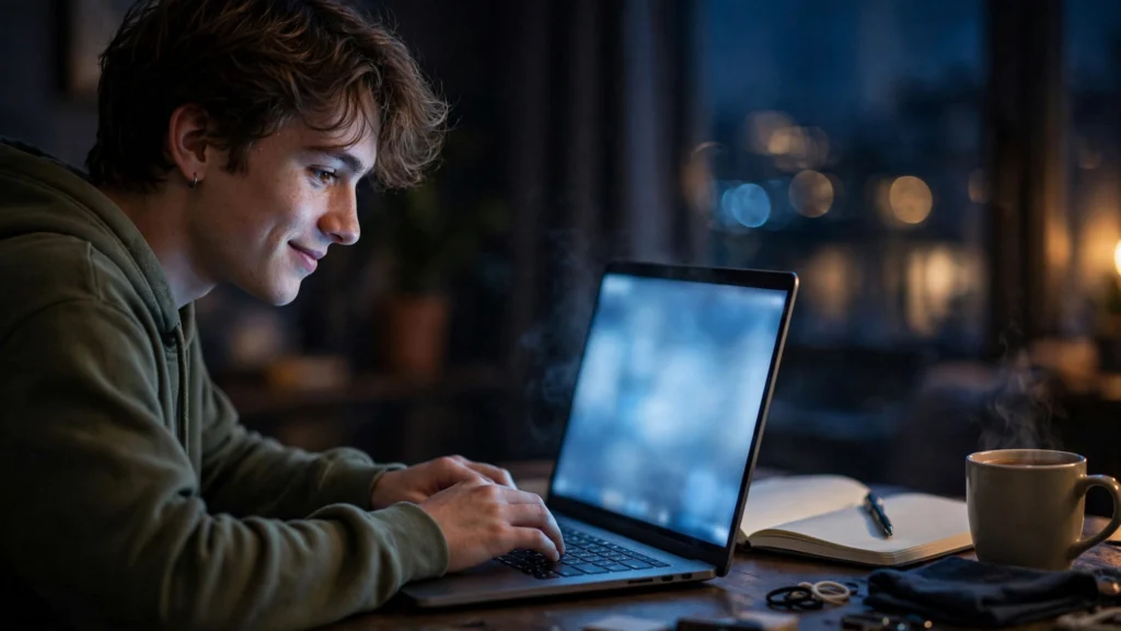 A fan fills in the Beast Games Season 3 application on a laptop